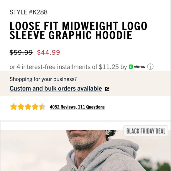 NWOT Carhartt Loose Fit Midweight Logo Sleeve Graphic Hoodie Heather Black M - Picture 3 of 3